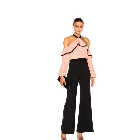 Alexis Malia pink ruffle cold shoulder top - Picture 4 of 13